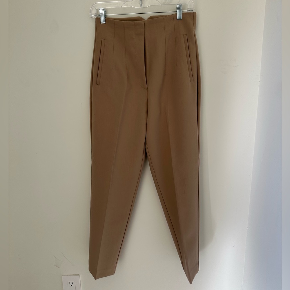 Zara Brown Tapered High-Waist Trousers